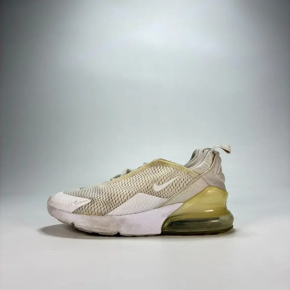 Nike Air Max 270 White Casual Lace Up Sneakers Shoes AO2372-103 Youth Size 2.5Y